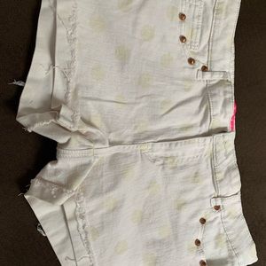 White/Beige polka dot shorts